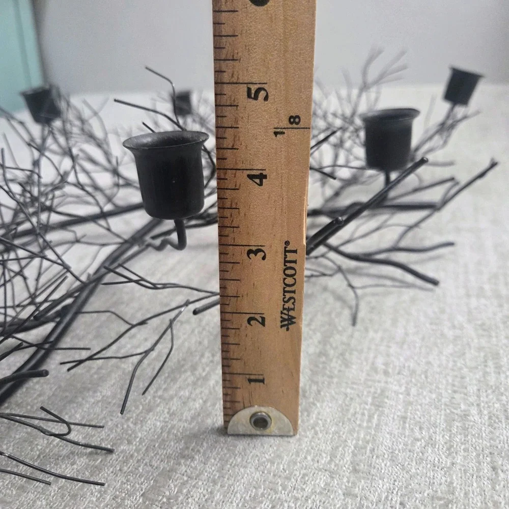Black Metal Branch Candelabra 7 Arm Taper Candle Holder Gothic Tree Brutalist